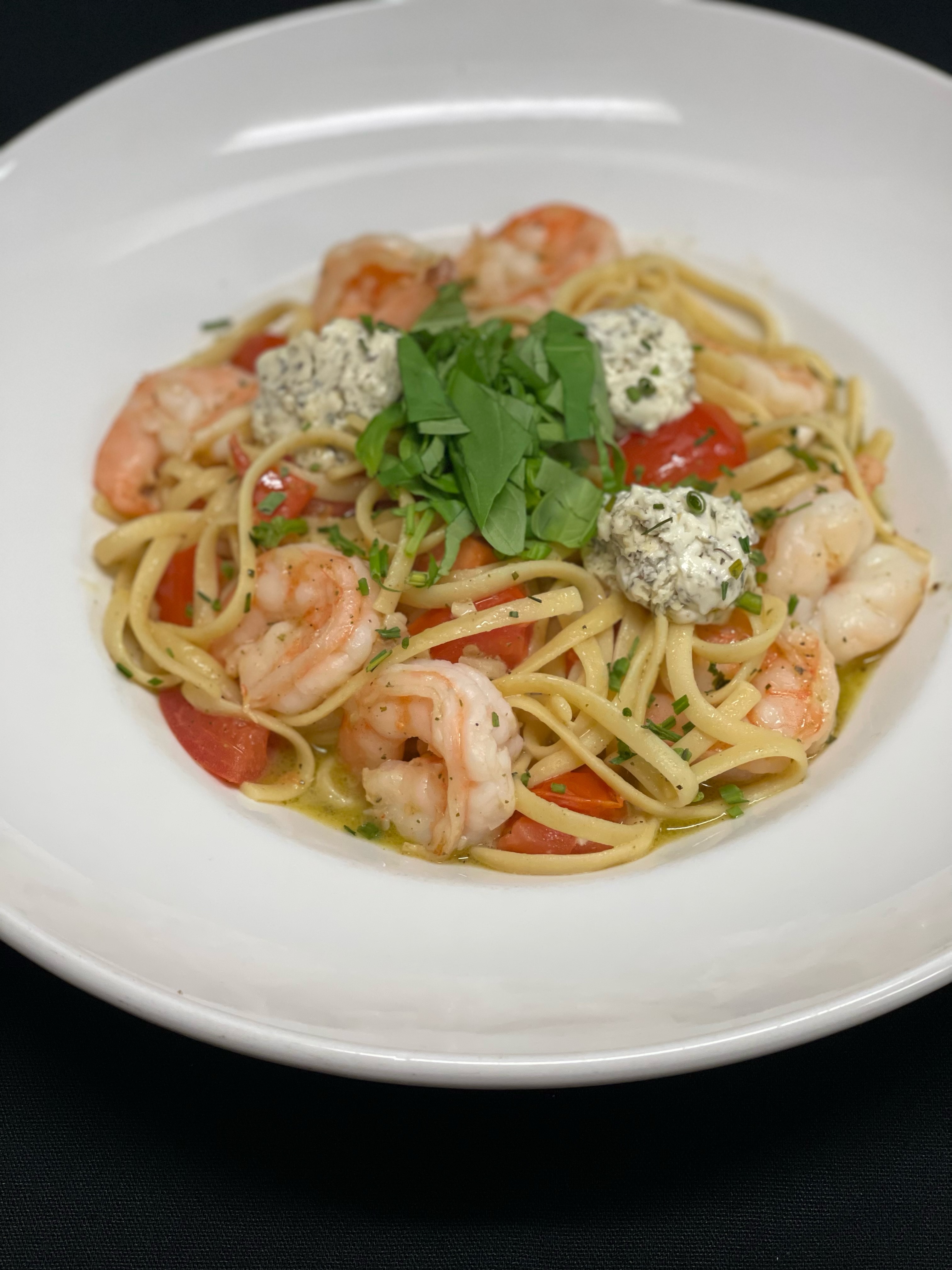 Order Shrimp Boursin Pasta food online from Emmett Brewing Company store, West Dundee on bringmethat.com