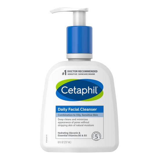 Order Cetaphil Daily Facial Cleanser for Sensitive, Combination to Oily Skin, 8 OZ food online from CVS store, INGLEWOOD on bringmethat.com