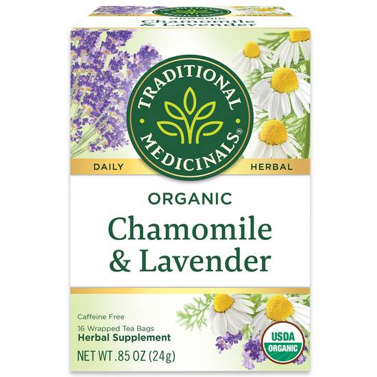 Order Traditional Medicinals Organic Herbal Tea, 16 CT, Chamomile with Lavender food online from CVS store, BEACH PARK on bringmethat.com
