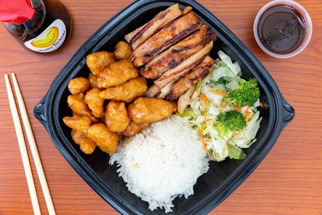 Order Chicken and Orange Chicken Combo food online from Happy Teriyaki store, Caldwell on bringmethat.com