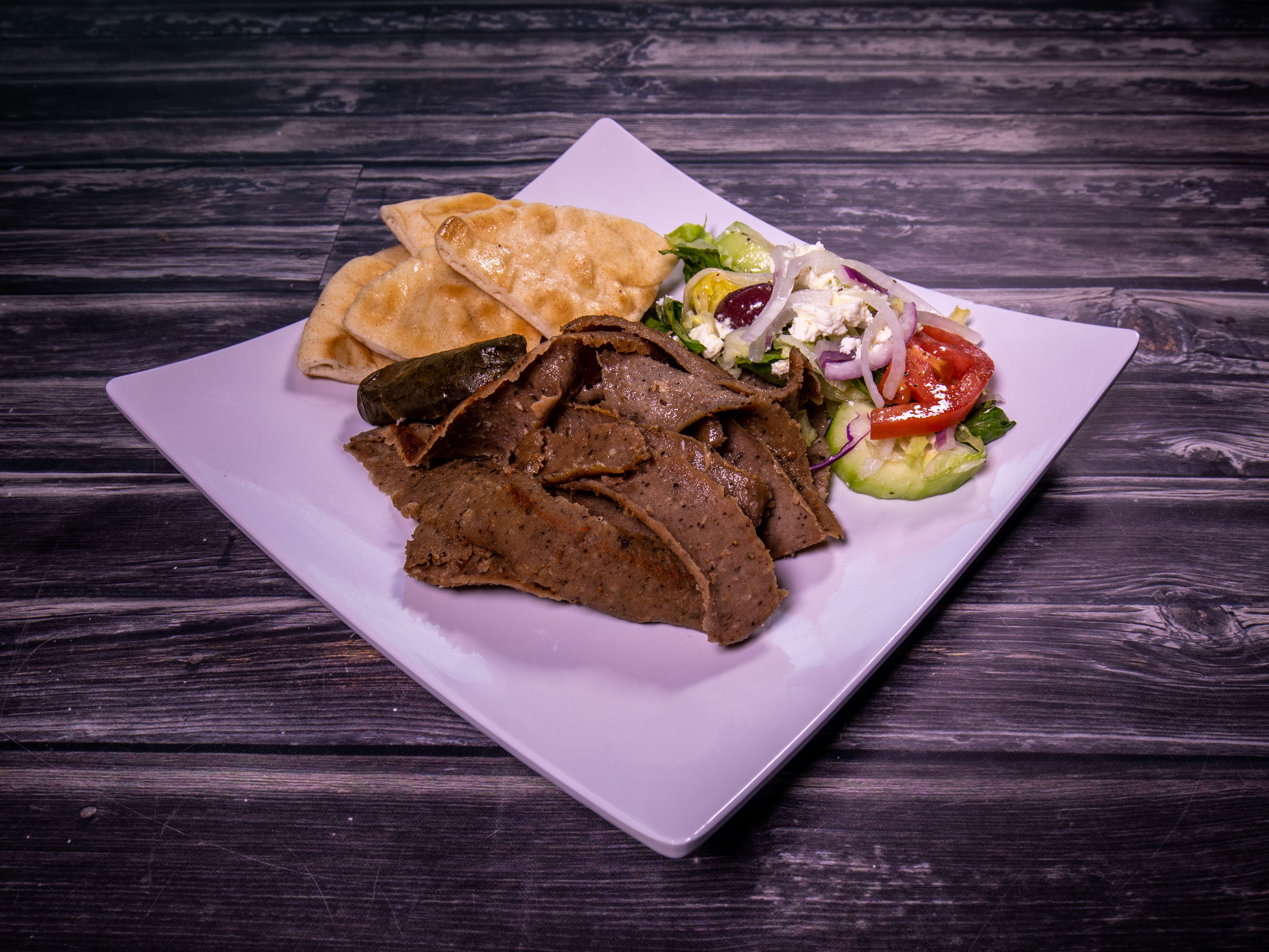 Order Gyros Plate food online from Sokols' Greek Deli Cafe store, Houston on bringmethat.com