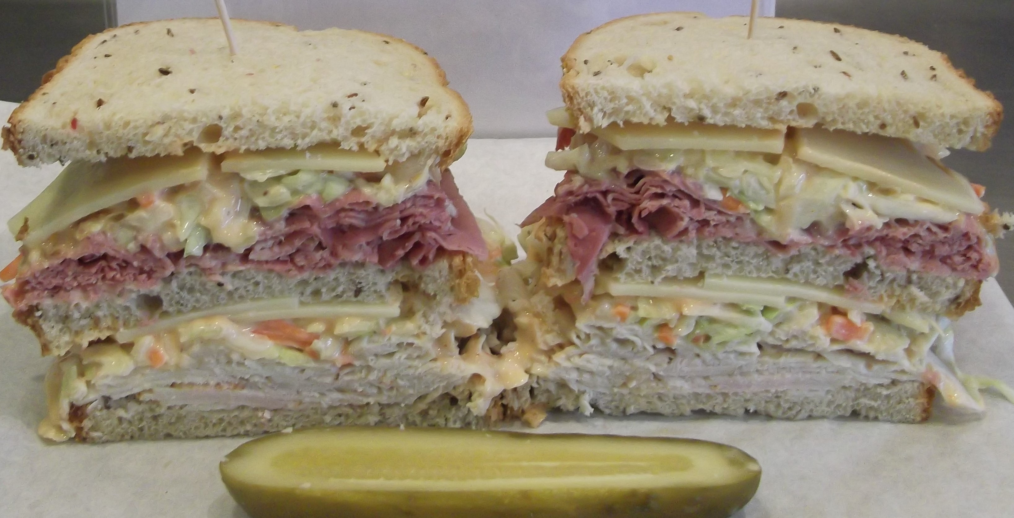 Order Sloppy Mo with Turkey Breast and Corned Beef food online from Mo Deli store, Anchorage on bringmethat.com