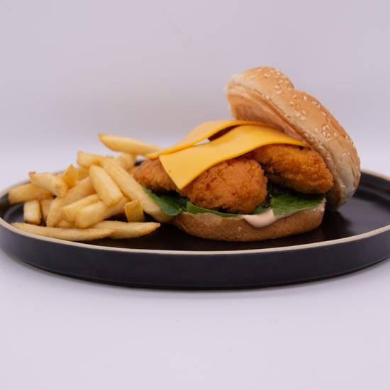Order P7 - Chick's Burger food online from Sufra Mediterranean Food store, Boston on bringmethat.com