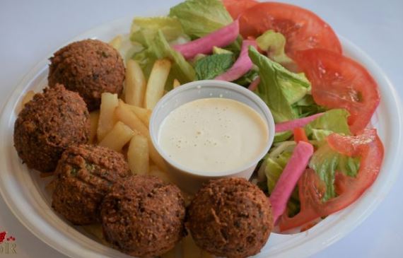 Order Falafel Plate food online from Noor Mediterranean Grill store, Somerville on bringmethat.com