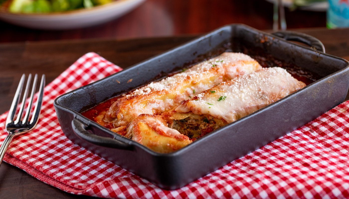 Order Chicken Manicotti  food online from Rocco's Pizzeria store, Austin on bringmethat.com
