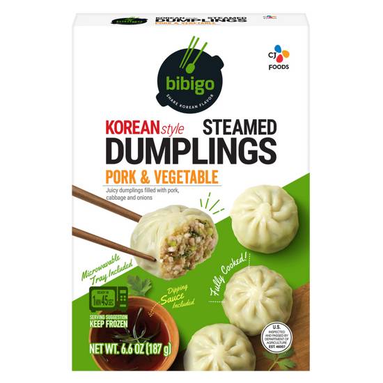 Order Bibigo Frozen Pork & Vegetable Steamed Dumplings 6.6oz food online from Everyday Needs by Gopuff store, Pittsburgh on bringmethat.com