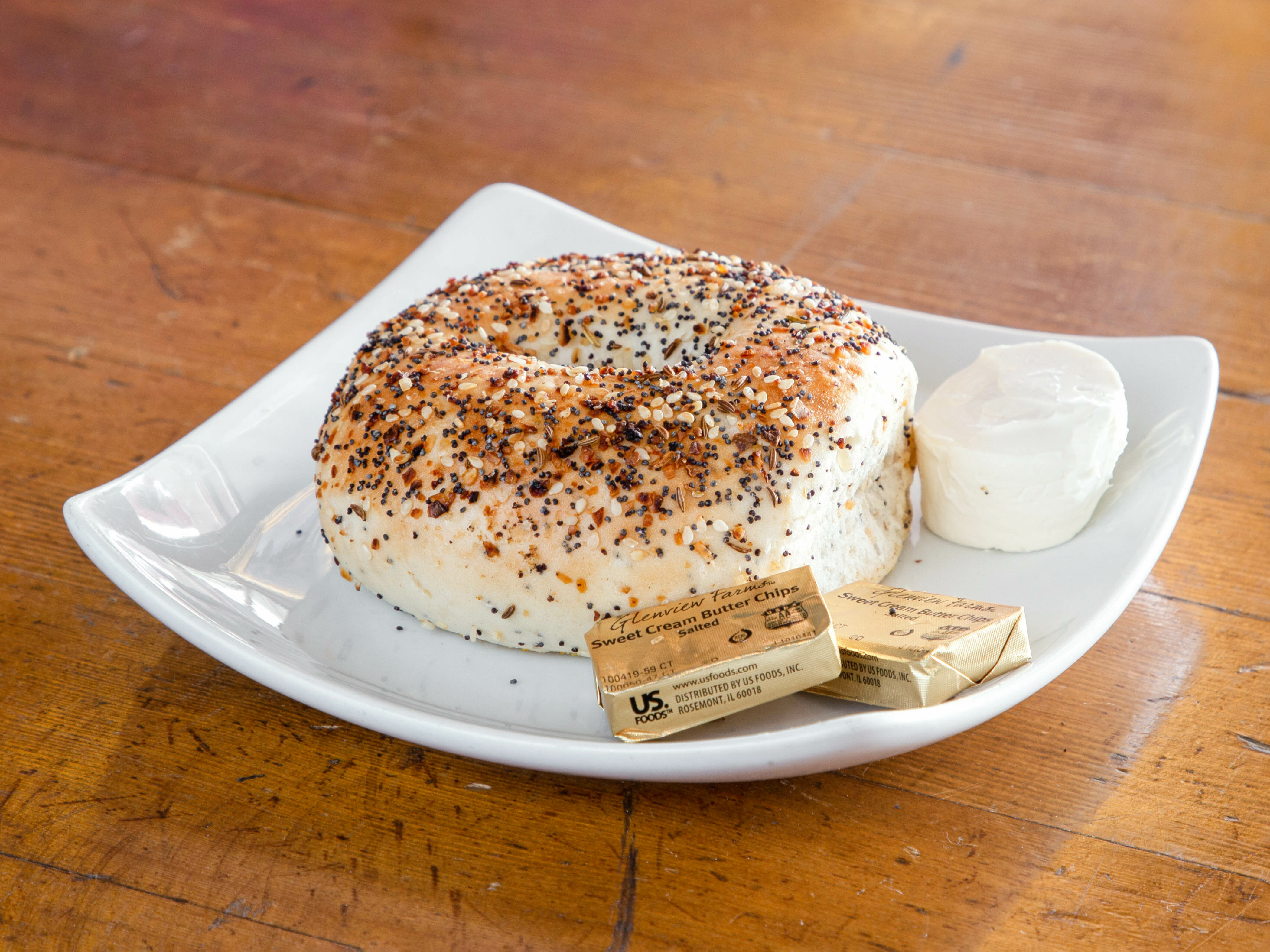 Order Bagel with Cream Cheese food online from Jarrod Coffee, Tea, & Gallery store, Mesa on bringmethat.com
