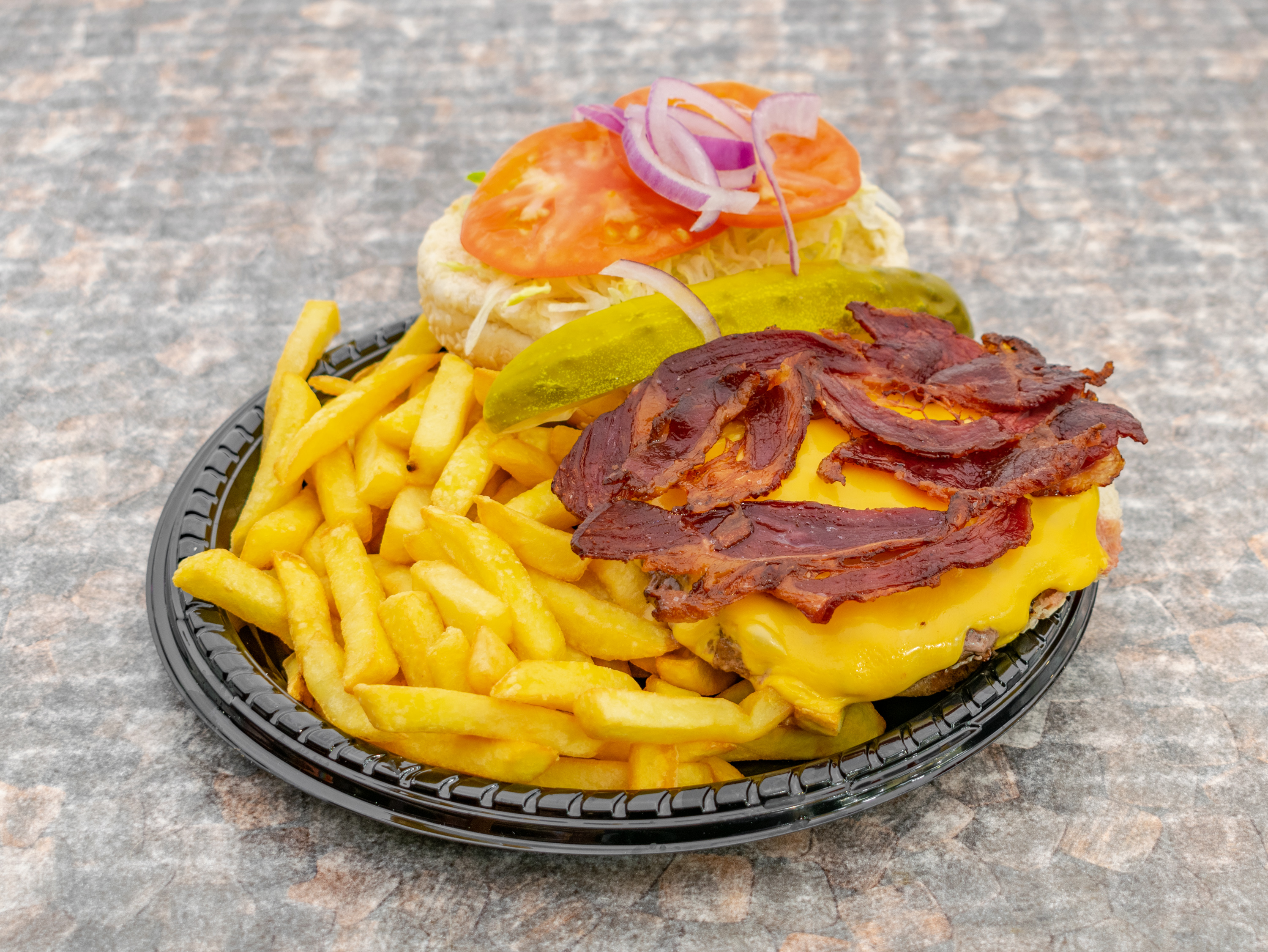 Order 2. Bacon Cheeseburger Deluxe food online from America's finest deli store, New York on bringmethat.com