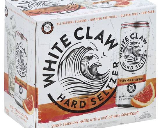 Order White Claw Ruby Grapefruit - 6 Pack Cans food online from Divine Wine and Spirits store, San Diego on bringmethat.com
