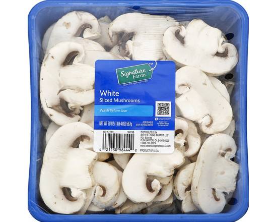 Order Signature Farms · White Sliced Mushrooms (20 oz) food online from Vons store, Fillmore on bringmethat.com