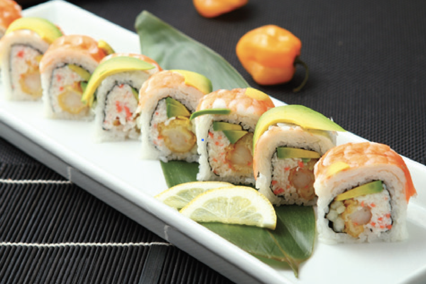 Order Shrimp Killer Roll food online from Tenno Sushi store, Los Angeles on bringmethat.com