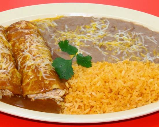 Order Two Chicken Enchiladas Plate food online from Chile Verde store, Hawthorne on bringmethat.com