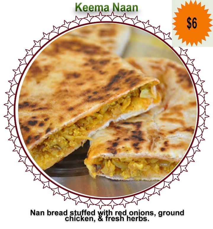 Order Lamb Keema Naan food online from Dakshin Indian Bistro - N Hamilton Rd store, Columbus on bringmethat.com