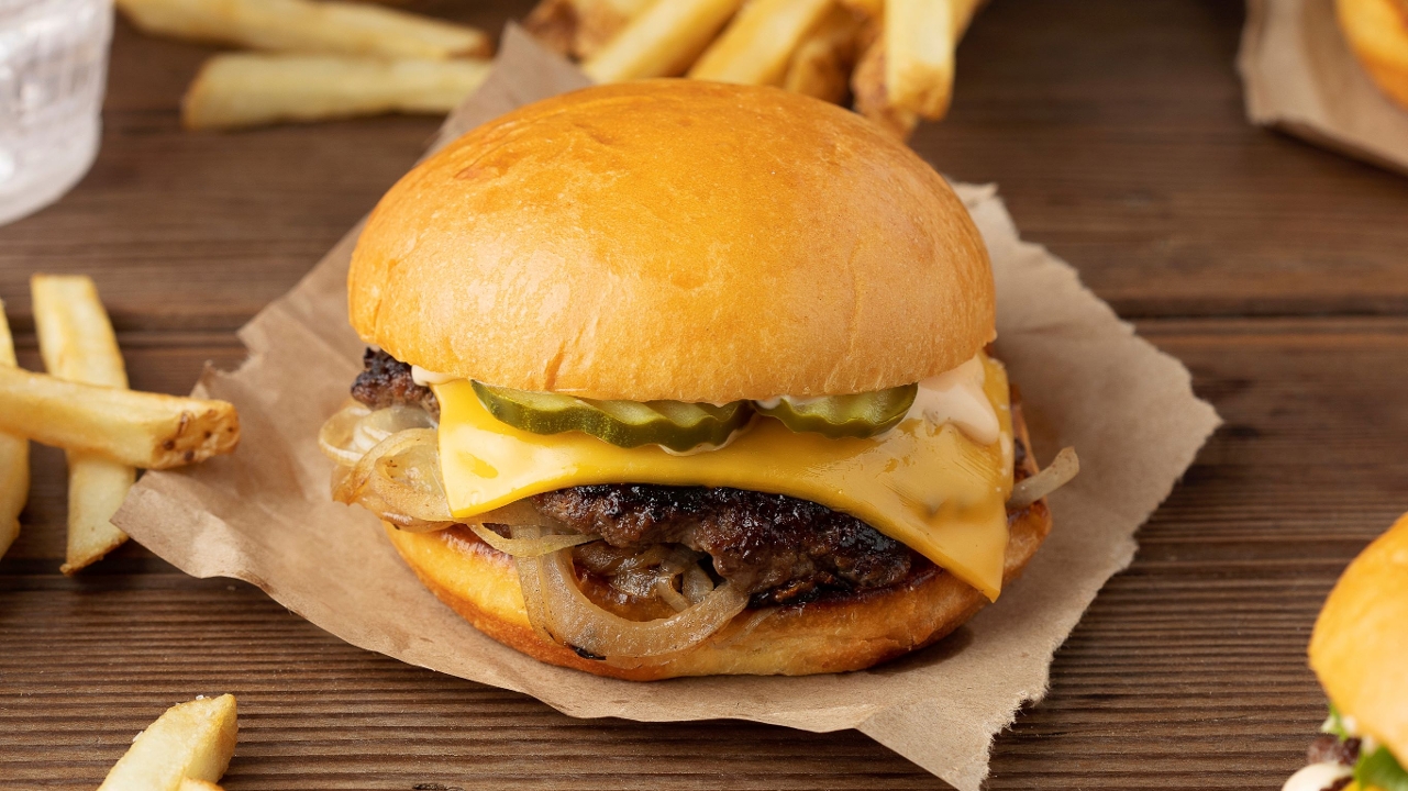 Order Onion Burger food online from Char Burger & Creamery store, Bridgewater Township on bringmethat.com