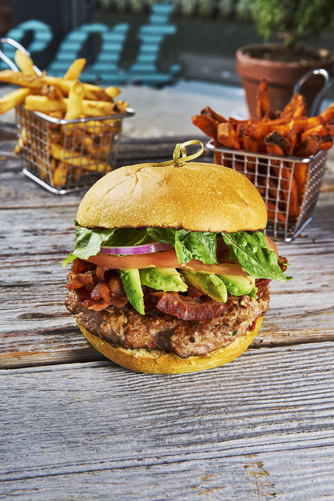 Order 8 oz. Avocado Club Burger food online from Queso Mexican Grill store, Lincroft on bringmethat.com
