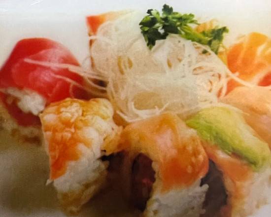Order Hot Rainbow Roll food online from Happy Sushi store, Gardena on bringmethat.com