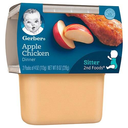 Order Gerber 2nd Foods Baby Food Apple Chicken - 4.0 oz x 2 pack food online from Walgreens store, Chicago on bringmethat.com