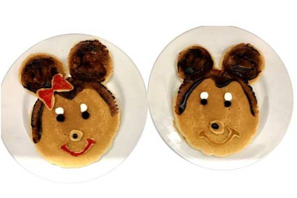 Order Kids Mickey or Minnie Mouse Pancakes food online from Mr. Breakfast Restaurant store, Hoffman Estates on bringmethat.com