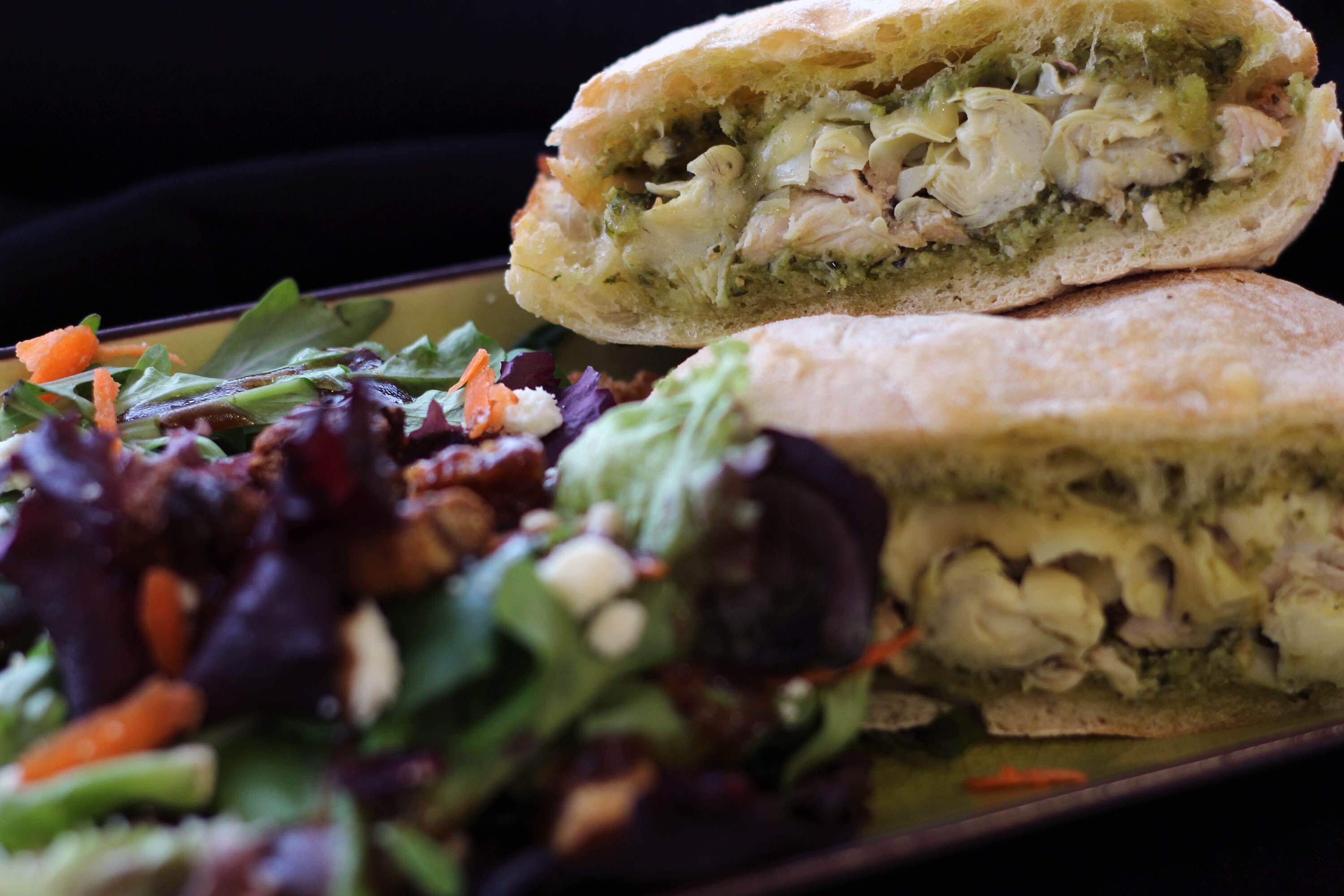 Order Chicken Pesto Panini food online from Healthy You Cafe store, Enola on bringmethat.com
