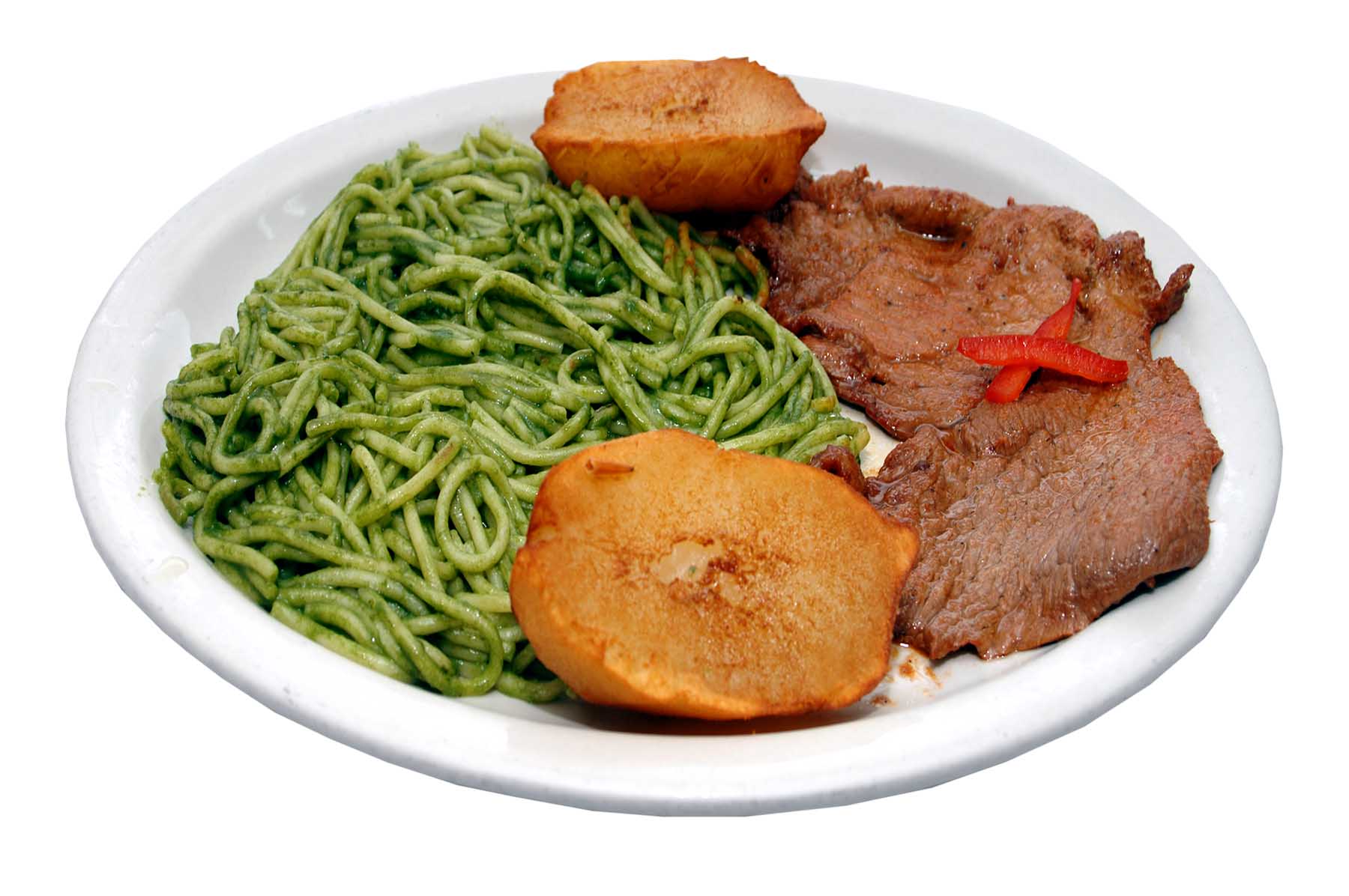 Order Tallarin Verde con Bistec food online from Las buenas nuevas store, Union City on bringmethat.com