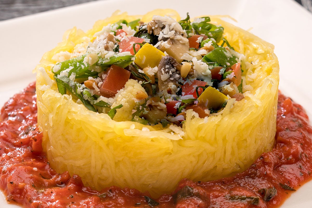Order Spaghetti Squash Primavera | GF, VE, VGM food online from Perrys Steakhouse & Grille store, Dallas on bringmethat.com