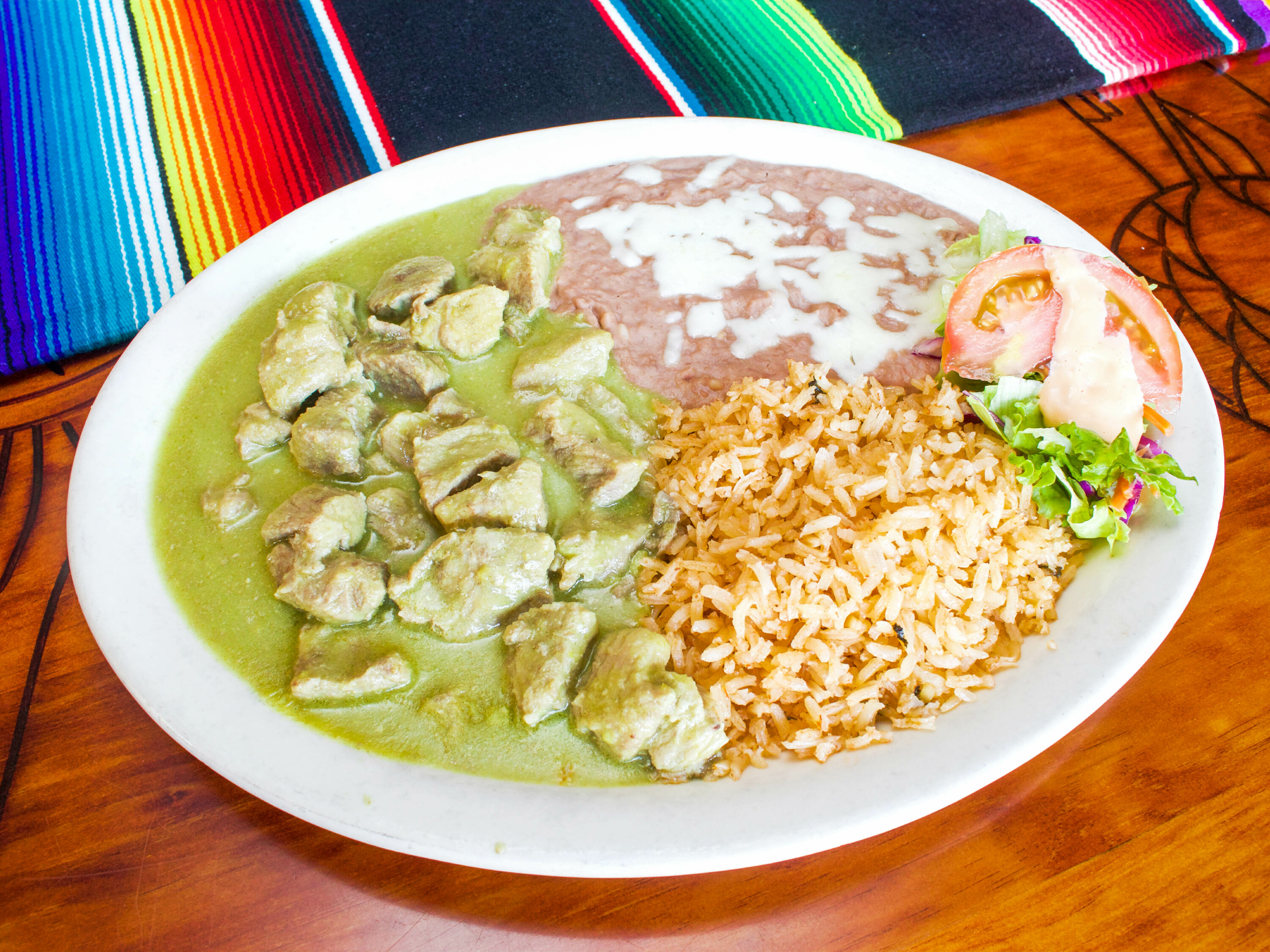 Order Chile Verde Dinner Favorite food online from La Fuente Mexican Restauant store, Brentwood on bringmethat.com