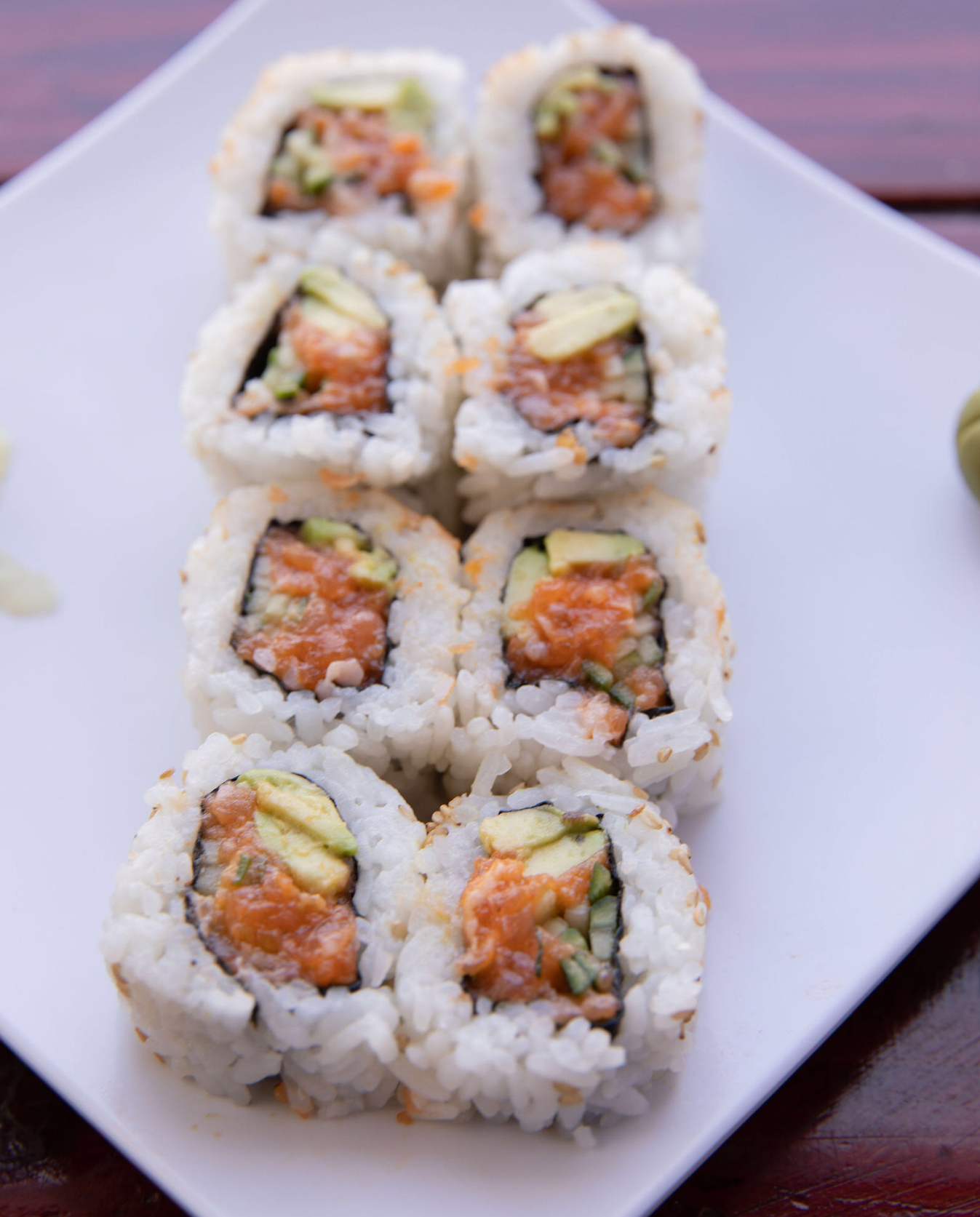 Order Spicy Salmon Roll food online from Meshuga 4 Sushi - N. La Brea Ave. store, Los Angeles on bringmethat.com