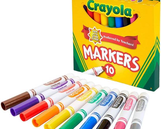 Order Crayola Markers Broad Line (10 Count) food online from Temple Beauty Supply store, South Gate on bringmethat.com