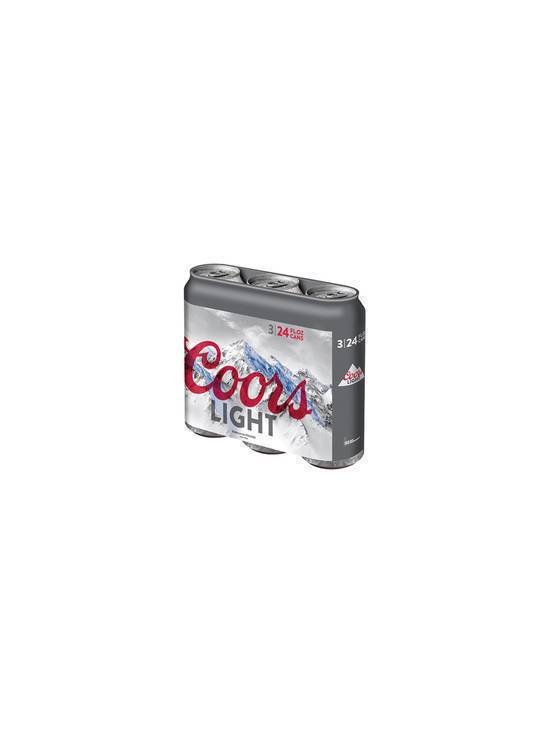 Order Coors Light 24 OZ 3 Pack (4.2 % ABV) food online from Chevron Extramile store, Gilroy on bringmethat.com