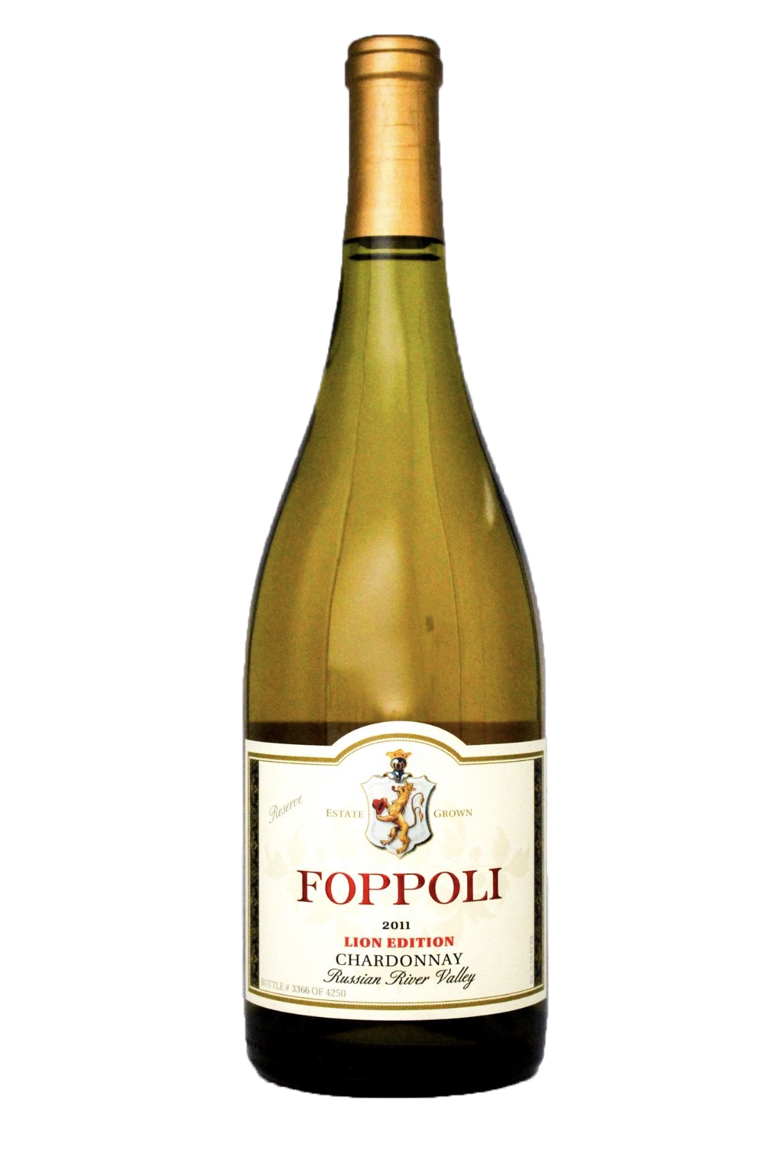 Order Foppoli Lion Chardonnay 750 ml Wine food online from Christopher Creek Winery store, Healdsburg on bringmethat.com