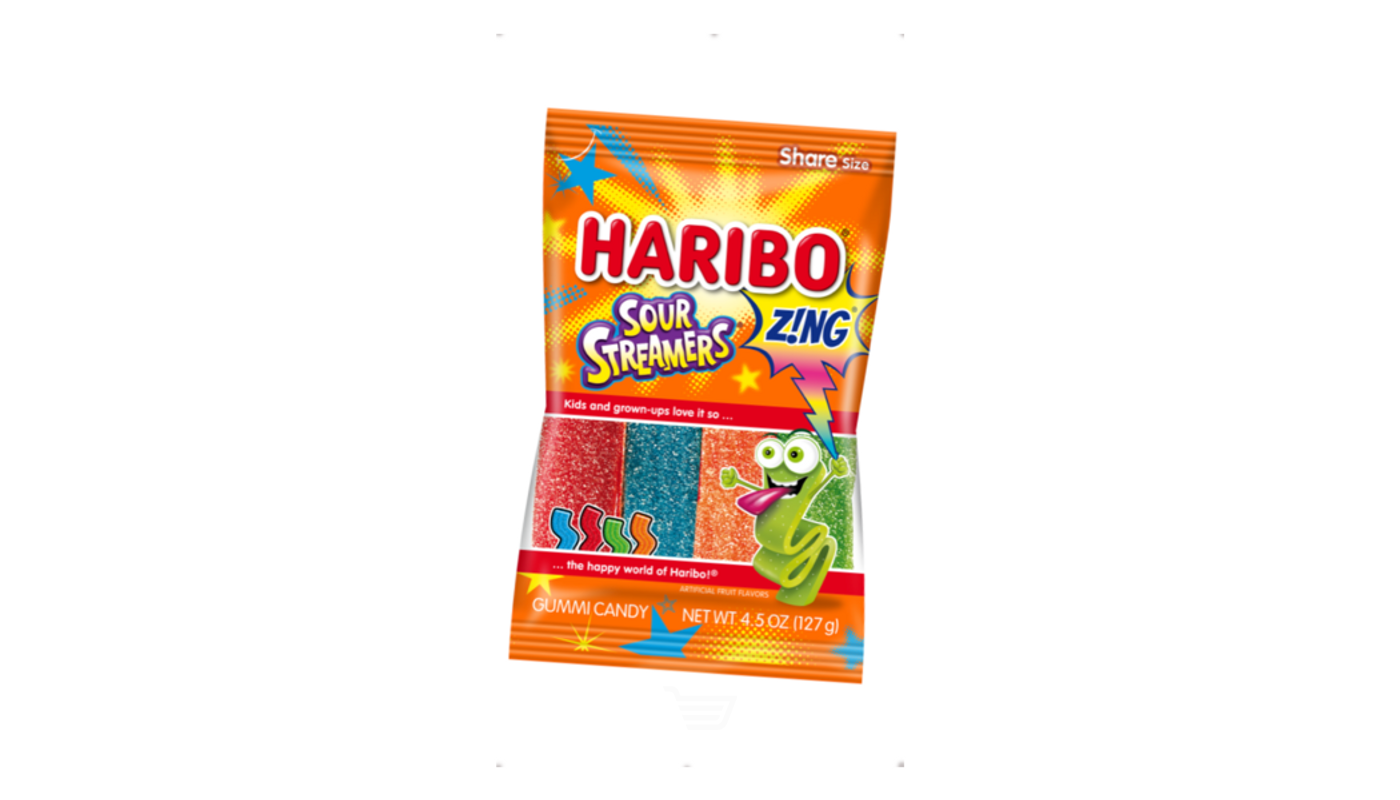 Order Haribo Gummi Candy Sour Streamers 5oz Bag food online from Country Cousins Liquor & Jr Market store, Sylmar on bringmethat.com
