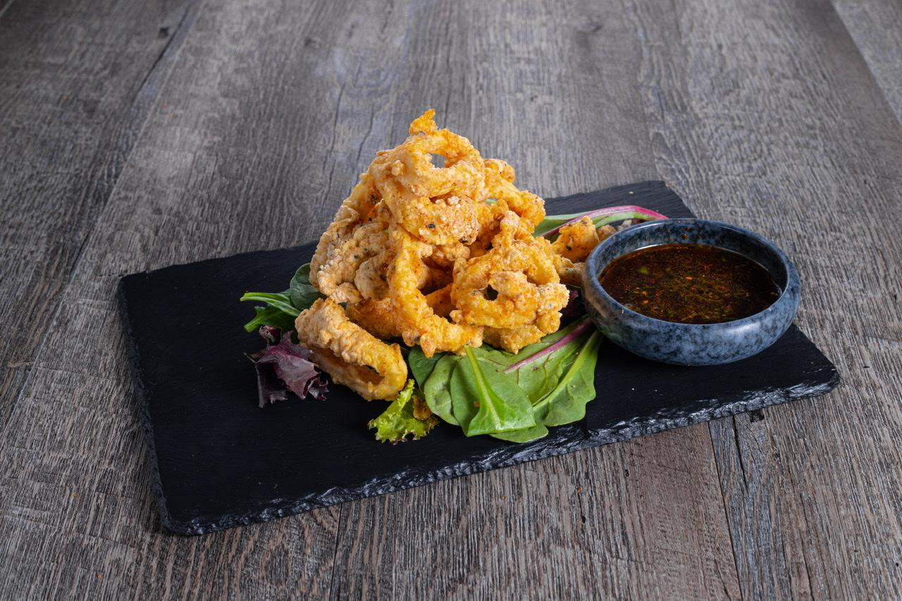 Order spicy calamari food online from Fugu Sushi store, San Antonio on bringmethat.com