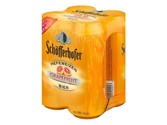 Order Schofferhofer Grapefruit Hefeweizen - 4x 16.9oz Cans food online from Eagle Liquor & Wine store, Chattanooga on bringmethat.com