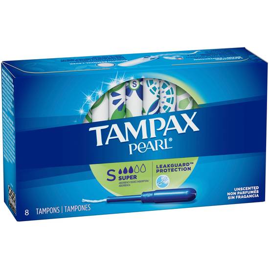 Order Tampax Pearl Tampons Super Absorbency 8 Count food online from Exxon Food Mart store, Port Huron on bringmethat.com