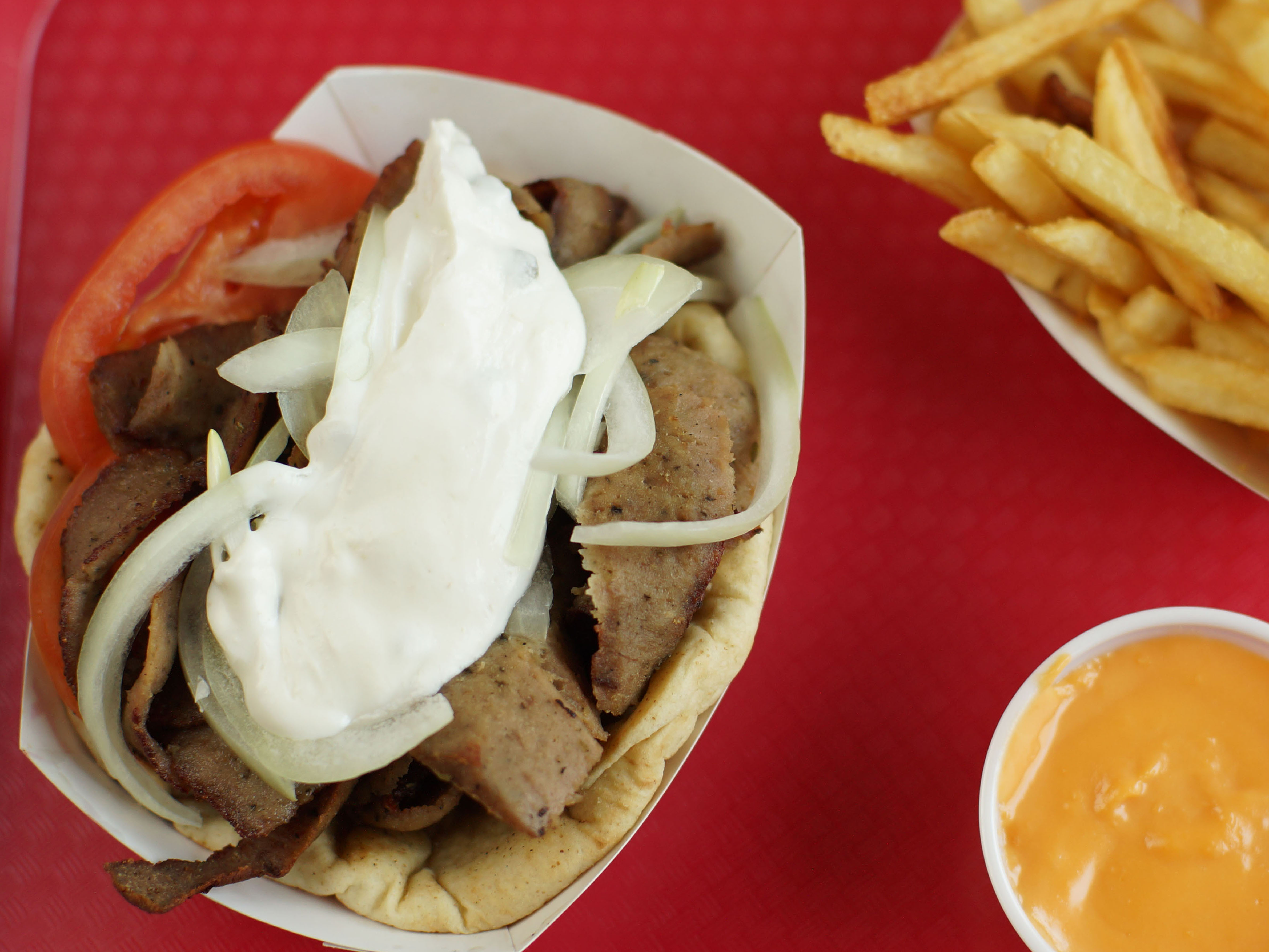 Order Gyros Sandwich food online from Homers Ice Cream store, Wilmette on bringmethat.com