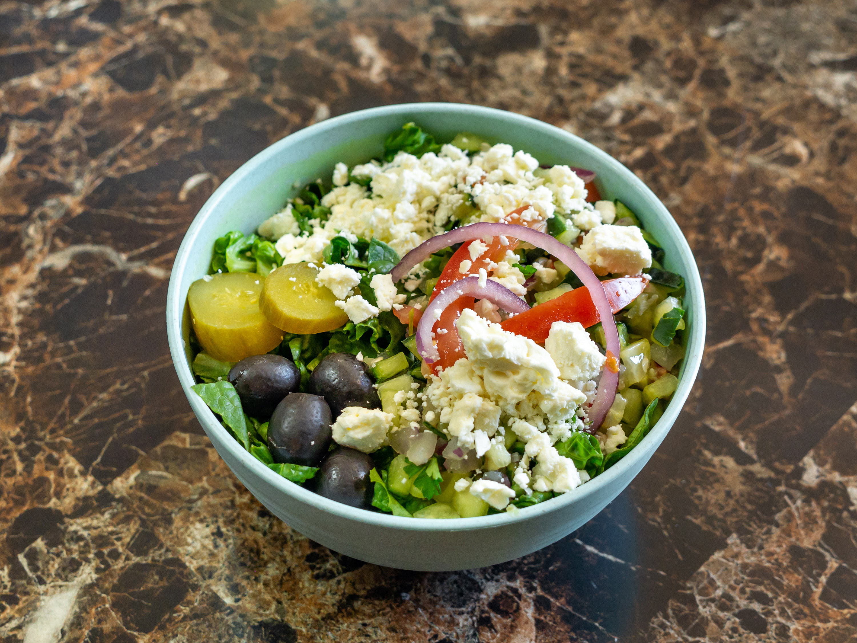 Order Greek Salad food online from Greenz! store, San Mateo on bringmethat.com