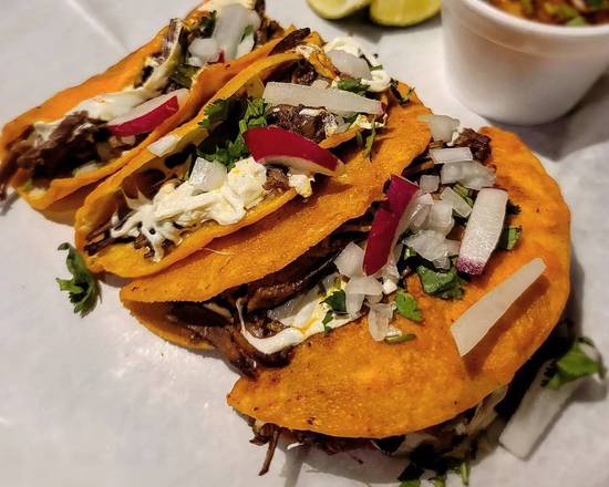 Order 4 Birria Taco Plate ( Beef & Cheese Tacos) food online from Taco Libre store, Troy on bringmethat.com