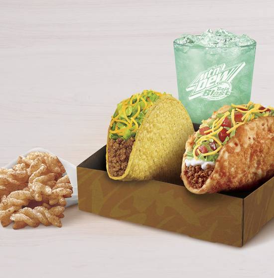 Order Toasted Cheddar Chalupa Box food online from Taco Bell store, Oglesby on bringmethat.com