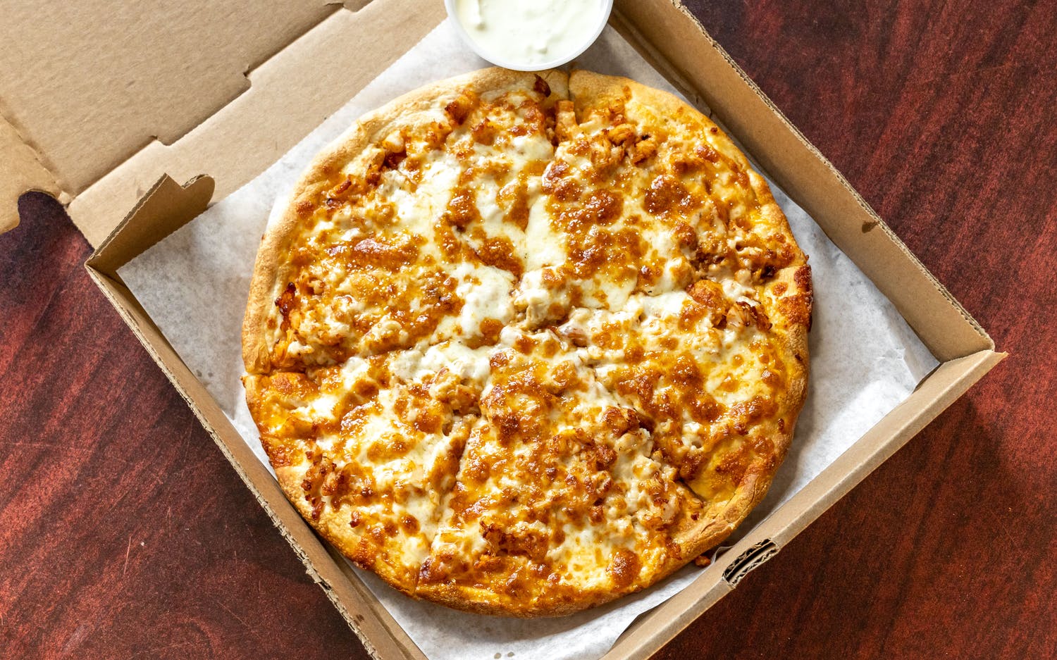 Order Buffalo Chicken Pizza food online from Broadway Pizza and Grill store, Norwood on bringmethat.com