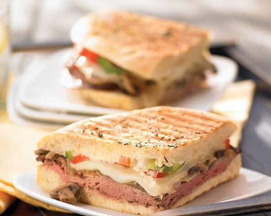 Order Roast Beef Panini food online from Kalo Café store, Stamford on bringmethat.com