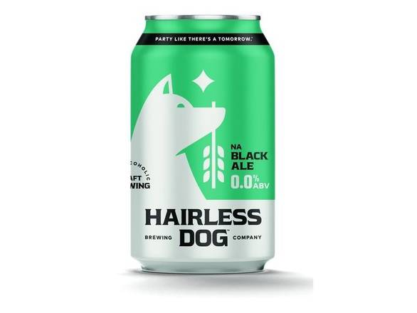 Order Hairless Dog Brewing Black Ale Non-Alcoholic - 6x 12oz Cans food online from Mac's Liquor store, Hopkins on bringmethat.com