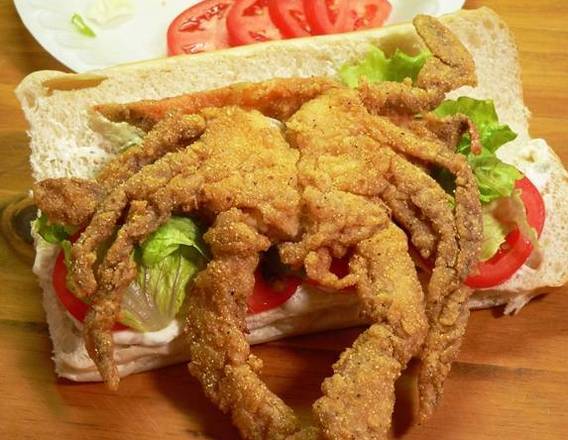Order Soft Shell Crab Po'boys food online from Red Hook Cajun Seafood & Bar store, Bartlett on bringmethat.com