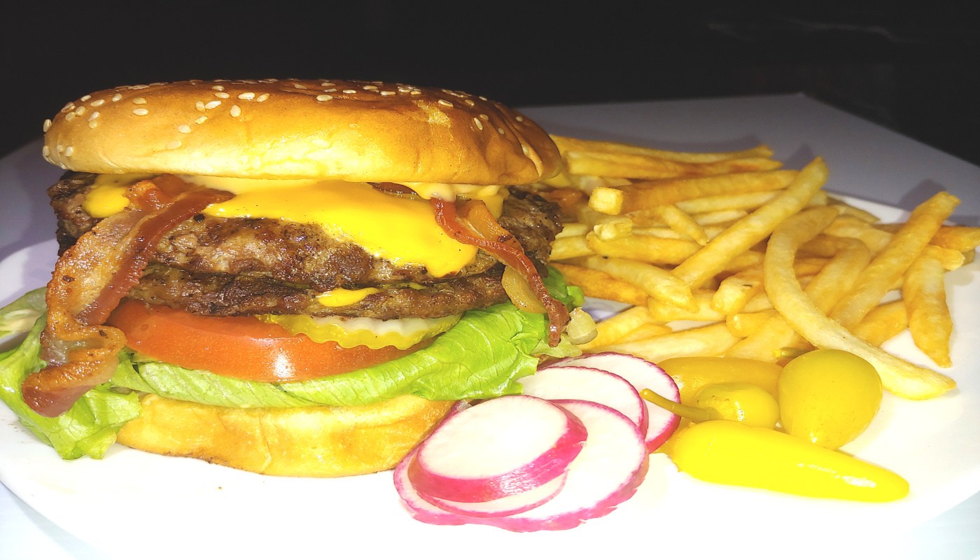 Order Double Bacon Cheeseburger Combo food online from Crazy Grill store, Garden Grove on bringmethat.com