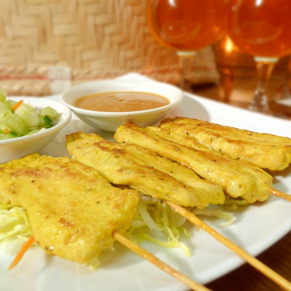 Order Chicken Satay food online from Thailand Restaurant store, Beaverton on bringmethat.com