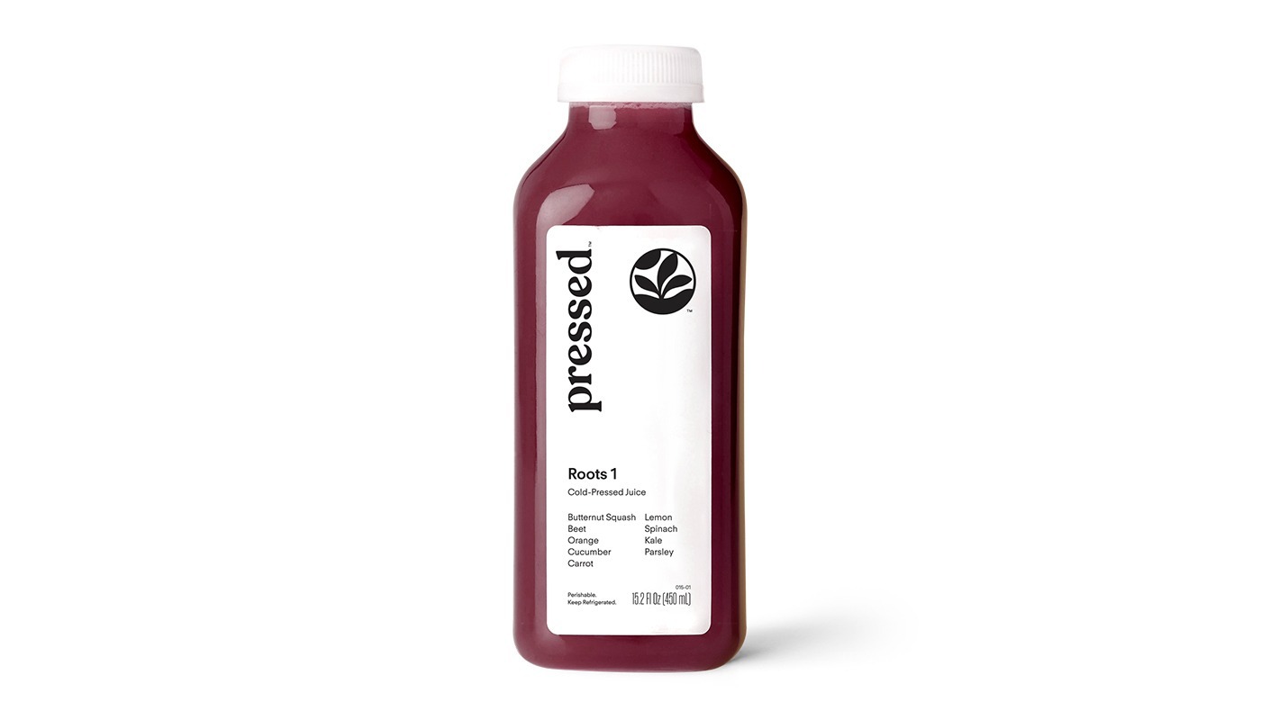 Order Roots 1 | Butternut Squash Orange Lemon Juice food online from Pressed store, Beverly Hills on bringmethat.com