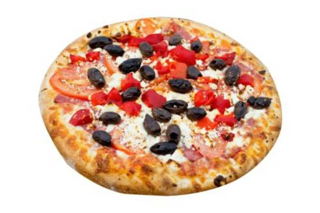 Order Go Greek Dude (8" Personal) food online from Peace Love & Pizza store, Marietta on bringmethat.com