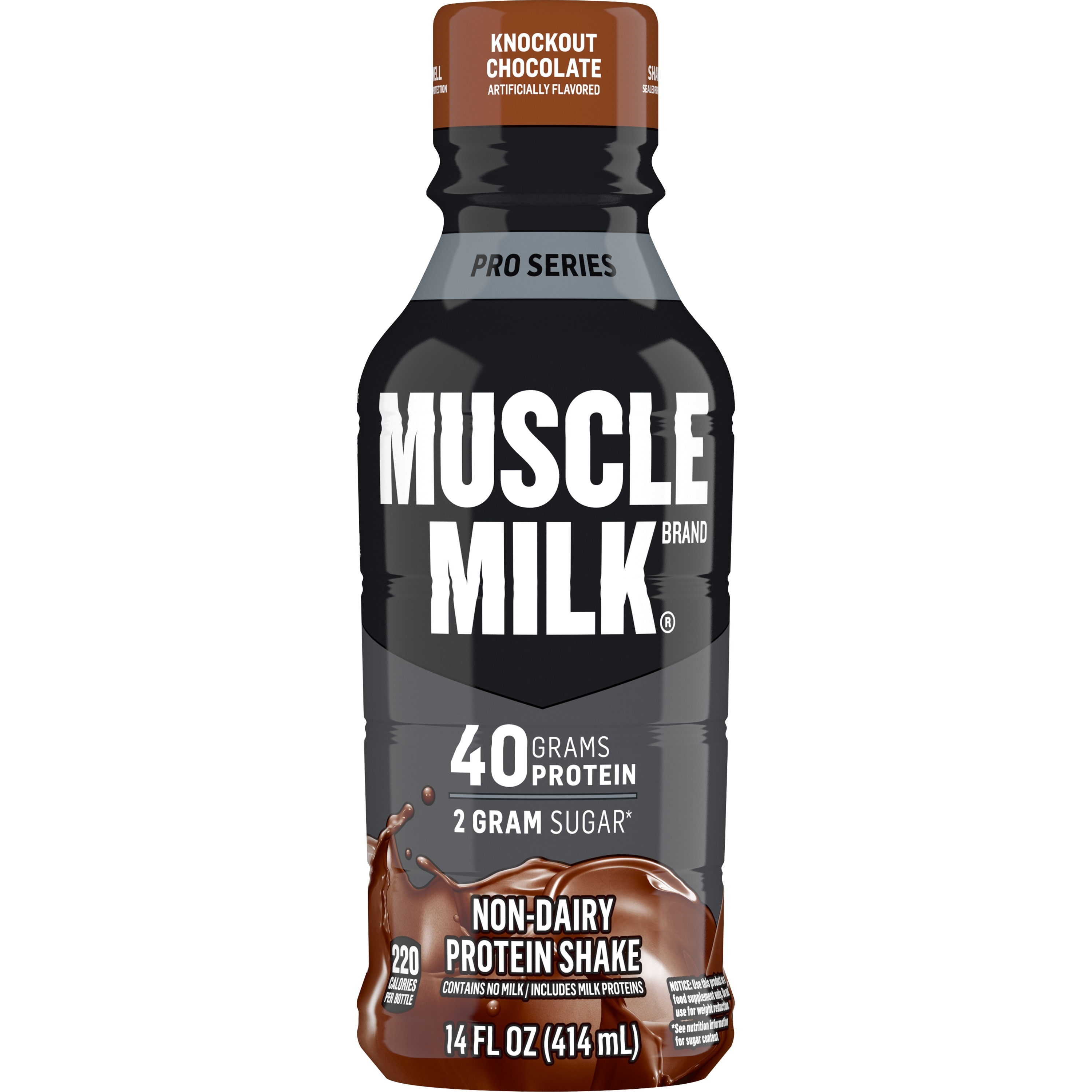 Order Muscle Milk Pro Chocolate 14oz food online from Extramile 5451 store, Carlsbad on bringmethat.com