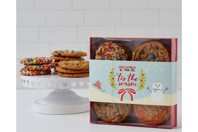 Order 12 Assorted Regular Cookie Box - Winter Holiday food online from Great American Cookies store, Denton on bringmethat.com