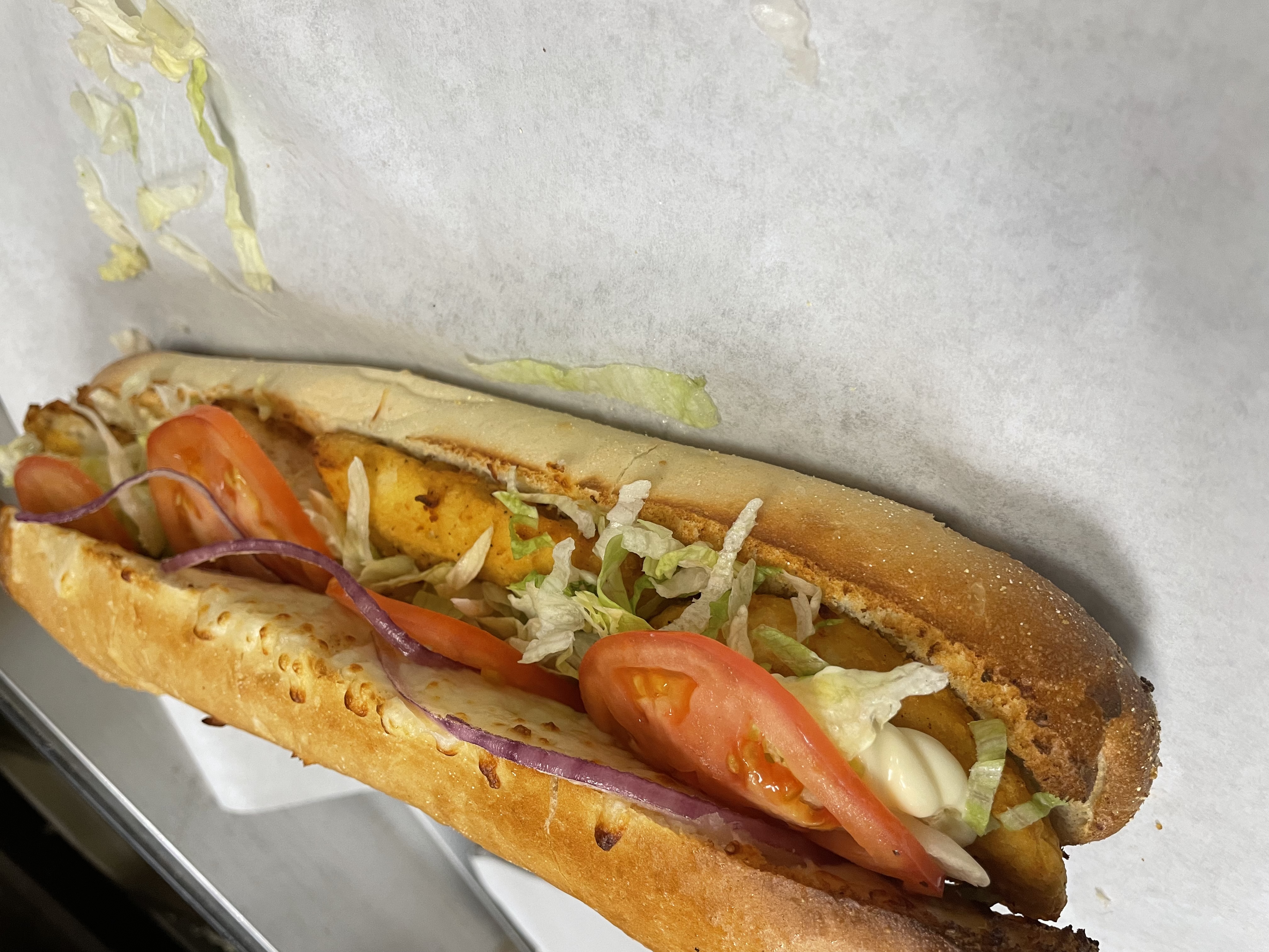 Order Breaded Chicken Hoagie food online from Pasquale's Pizzeria store, Wilmerding on bringmethat.com