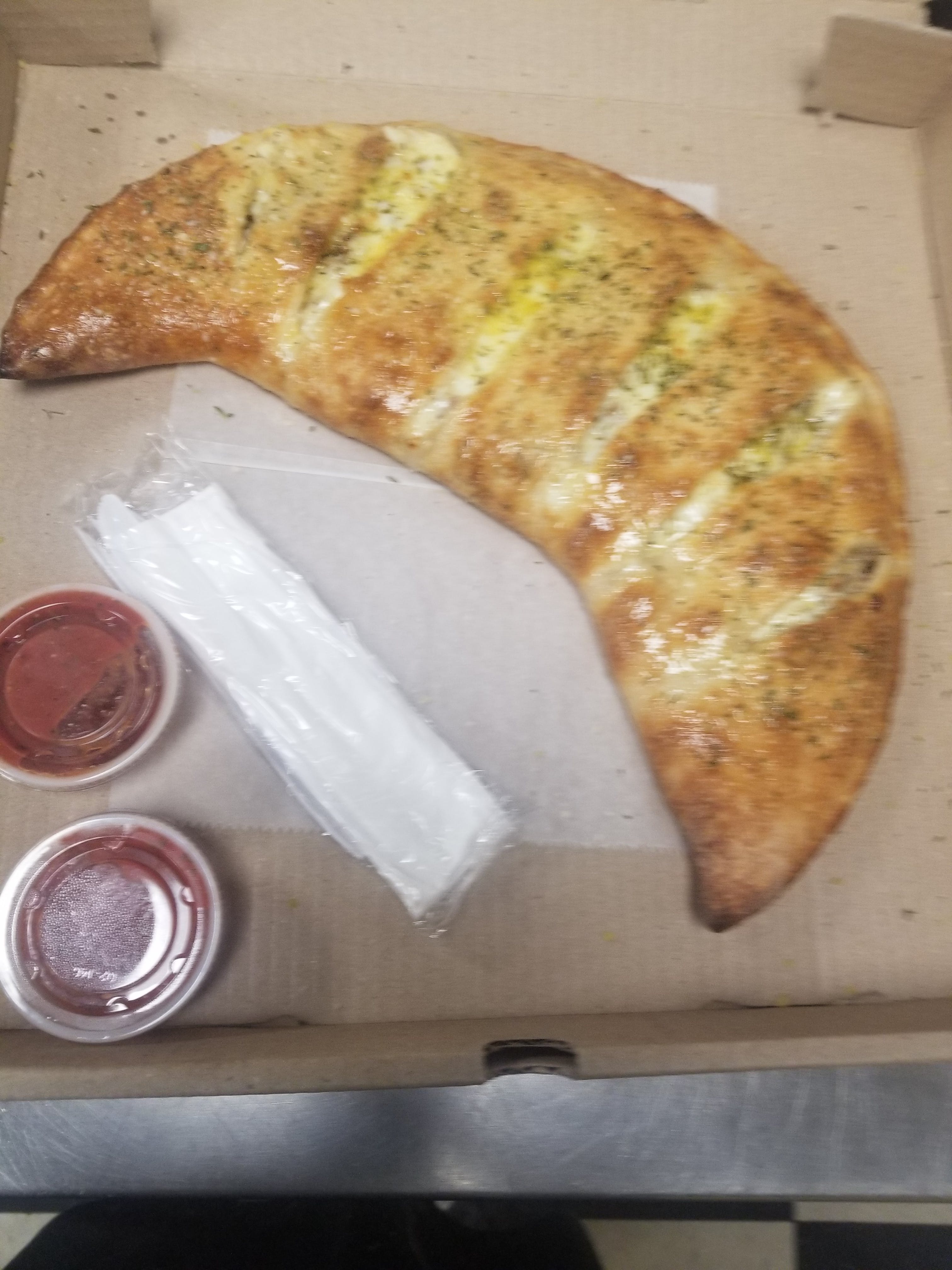 Order Ham & Cheese Calzone - Regular food online from Queens Pizza & Subs store, Greensboro on bringmethat.com
